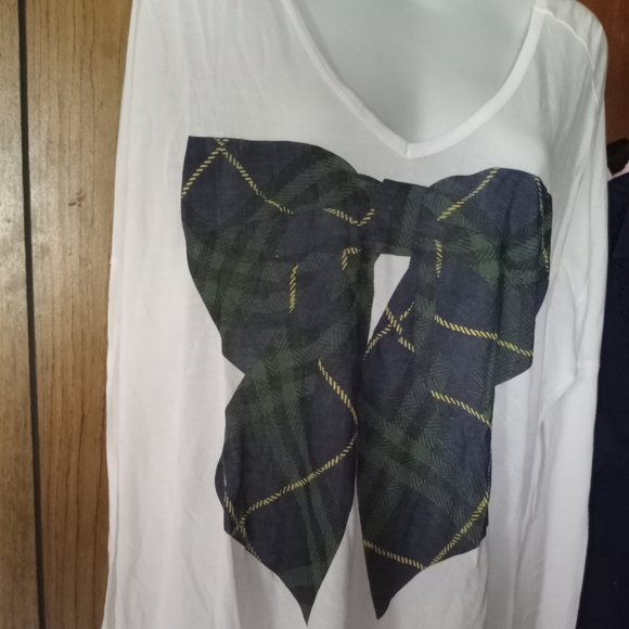 Lauren Moshi plaid bow withe bell sleeve NWT - Picture 2 of 9